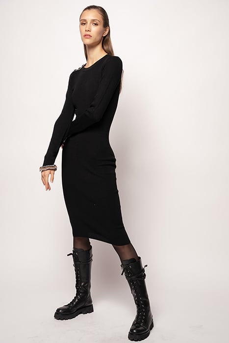 DALES ABITO COSTINA MISTO LANA BLACK 4