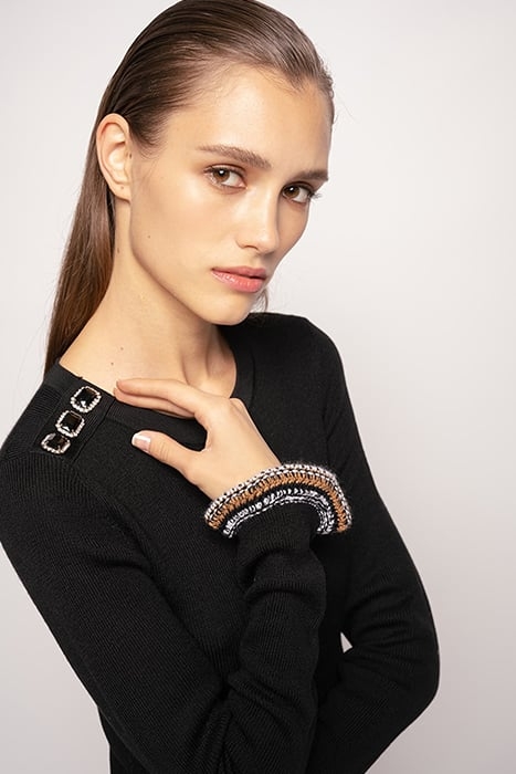 DALES ABITO COSTINA MISTO LANA BLACK 5