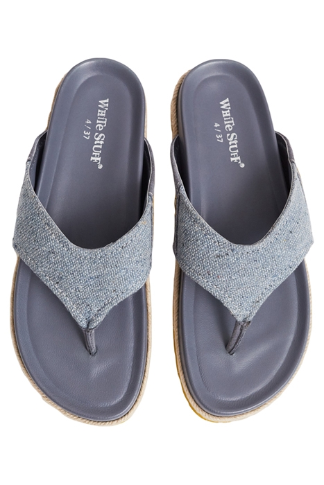 TOE THONG FOOTBED MID DENIM 2