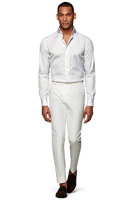 Light Grey Striped Extra Slim Fit Shirt 4