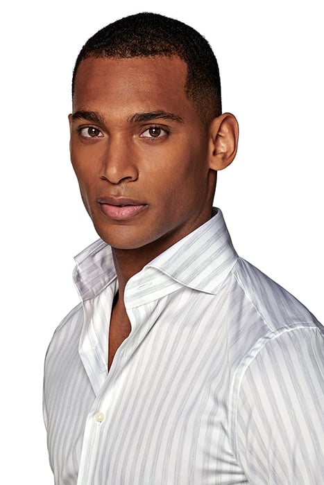 Light Grey Striped Extra Slim Fit Shirt 6