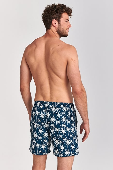 MEN SWIM SHORT VACATION PALMTREES MICRO PEACH BLUE POND 3