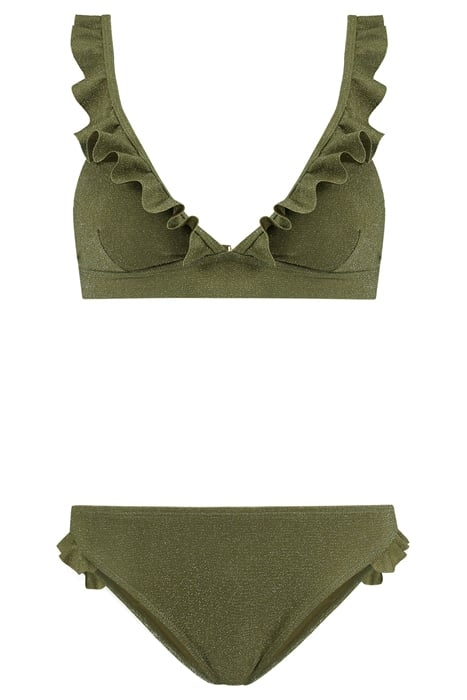 LADIES BOBBY BIKINI SET SICILY GLITTER PALMTREE GREEN 1