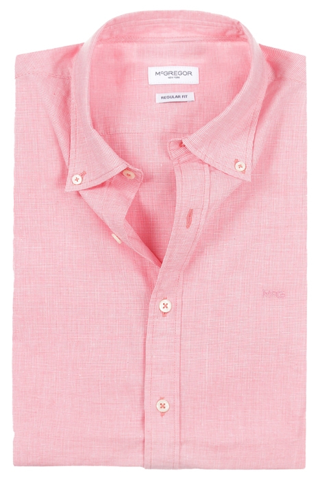 COTTON/ LINEN MINI HOUNDSTOOTH SHIRT S/S RF CORAL RED 3