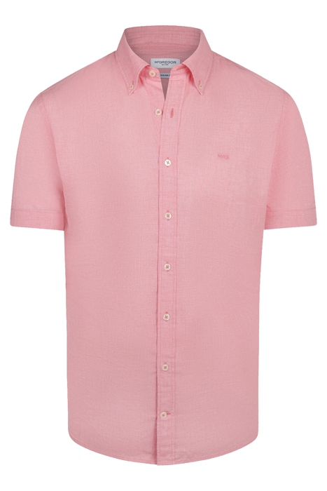 COTTON/ LINEN MINI HOUNDSTOOTH SHIRT S/S RF CORAL RED 1