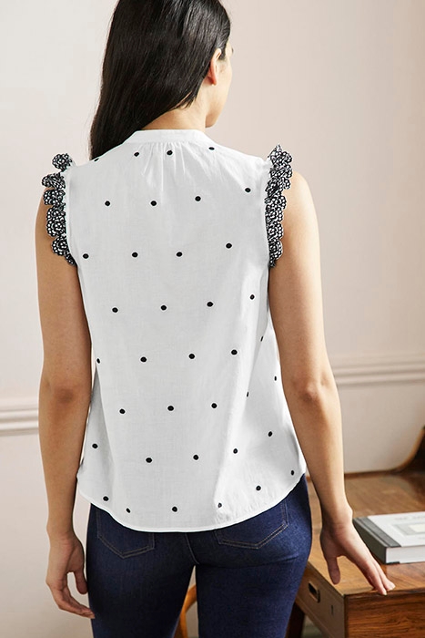 SLEEVELESS EMBROIDERED SHIRT WTH 2