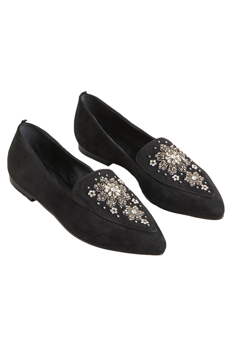 EMBELLISHED SUEDE LOAFER BLK 2