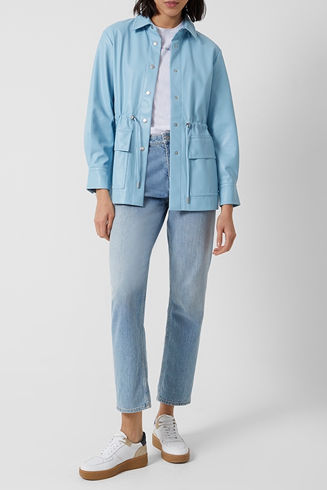 ETTA REC VEGAN LEATHER JACKET BLUE 2