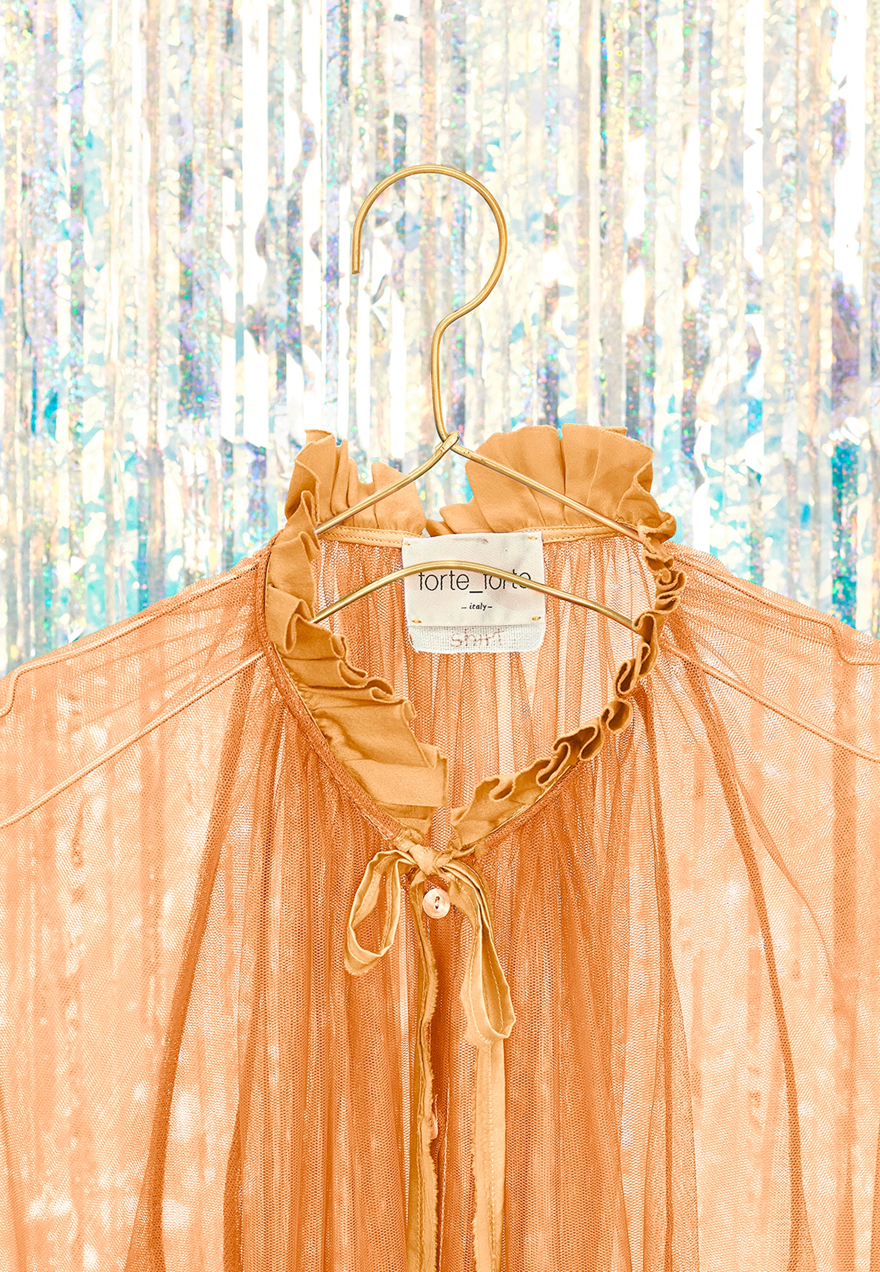 TULLE SHIRT WITH SILK DETAILS NUDE 2