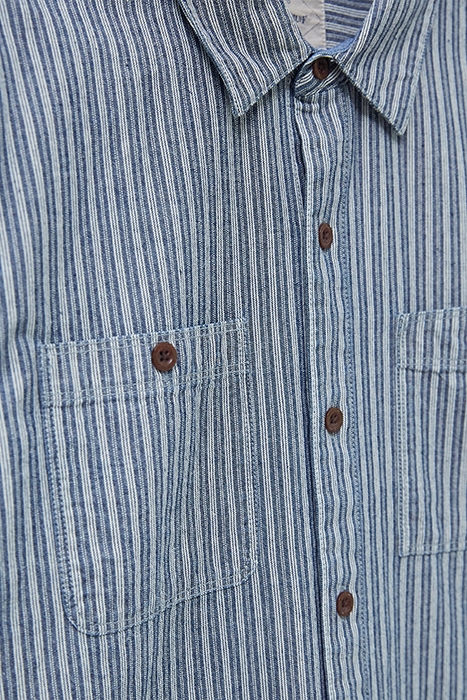 MELTON INDIGO STRIPE SHIRT INDIGO BLE 3