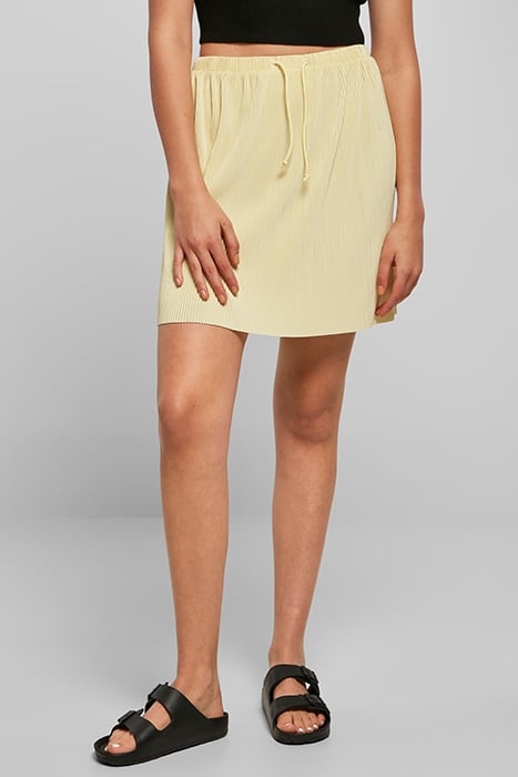 LADIES PLISSE MINI SKIRT SOFTYELLOW 2