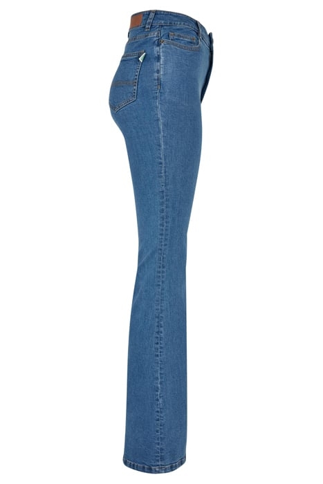 LADIES ORGANIC HIGH WAIST FLARED DENIM PANTS CLEARBLUE WASHE 7