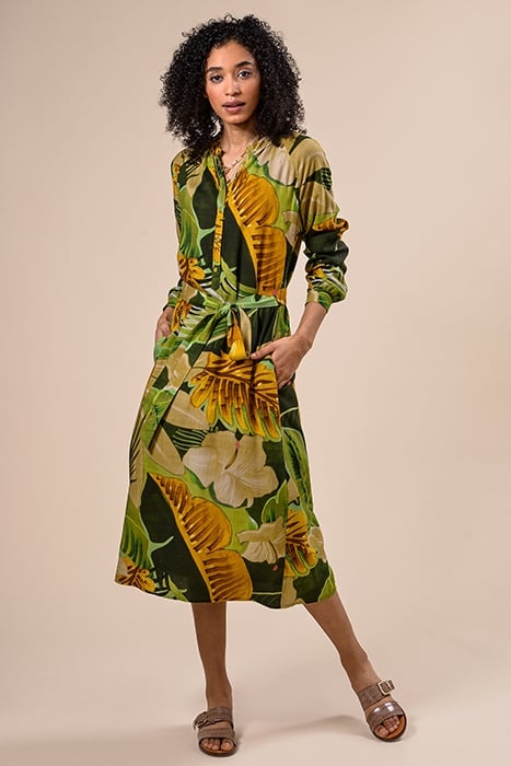 GREEN MIDI BLOUSE DRESS 2