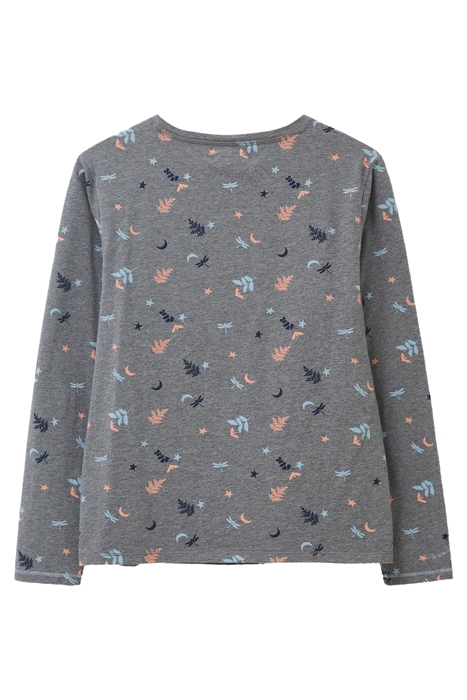 SELENA ORGANIC JERSEY PJ TOP GREY MULTI 5