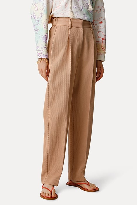 WOOL COTTON HIGH WAIST PANTS APRICOT 2