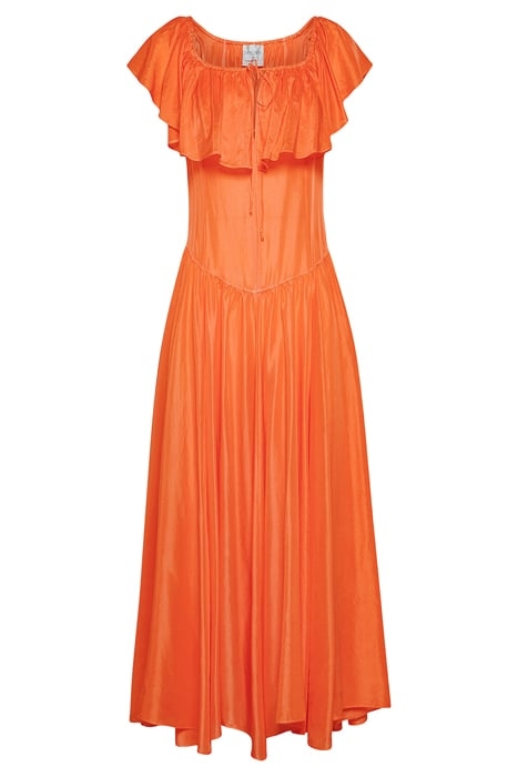 SILK HABOTAY DÉCOLLETÉ DRESS ORANGINA 1