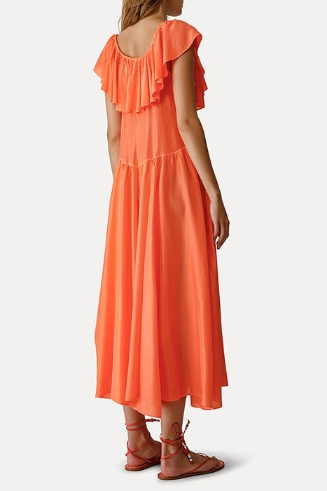 SILK HABOTAY DÉCOLLETÉ DRESS ORANGINA 3