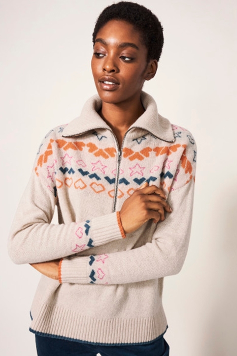 NORDIC HEART HALF ZIP NATURAL 2