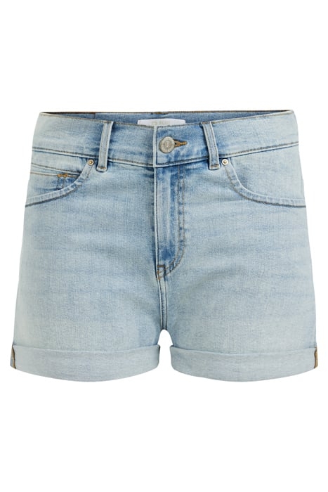 LADIES HIGH RISE DENIM SHORT WITH STRETCH - CURVE LIGHT BLUE 1