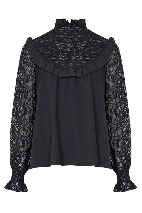 THORA CREPE LACE MIX TOP BLACK 1