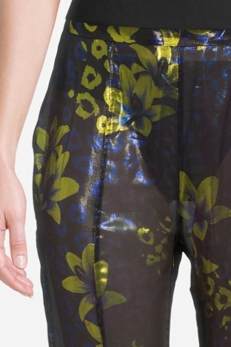 WOMEN‘S FLARED TRANSPARENT TROUSERS BLUE LILLY PRINT 4