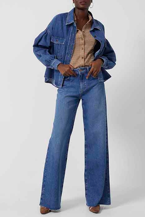 PENELOPE DENIM PUFF SLV SHIRT MID VINTAGE 5