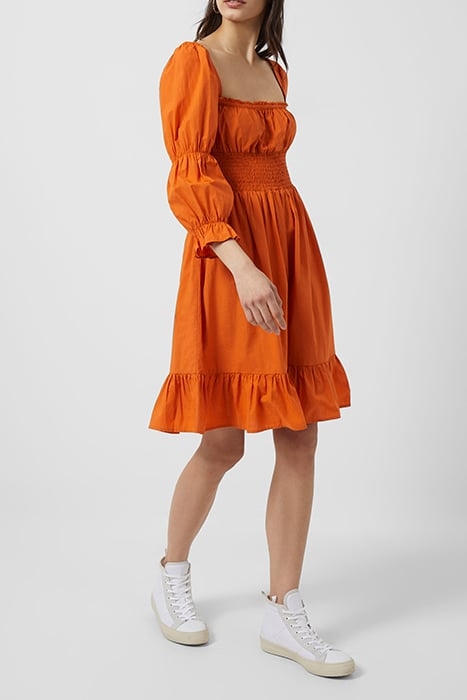 SINDEY COTTON SATIN DRESS BURNT ORANGE 5