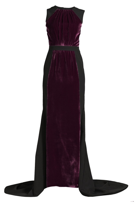 WOMEN‘S VELVET EVENING GOWN CHERRY/BLACK 3
