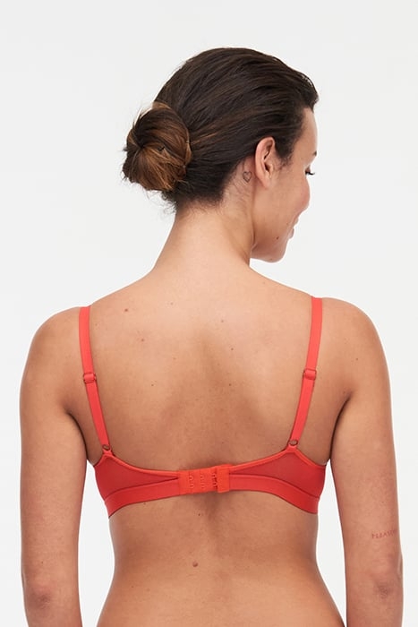 NEELA - HALF-CUP BALCONY BRA BRIGHT POPPY / FIG 2