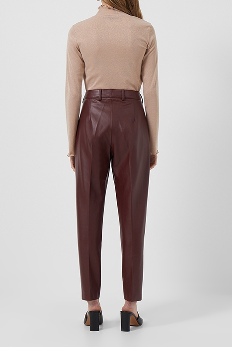 CROLENDA PU TAPERED TROUSER BITTER CHOCOLATE 3