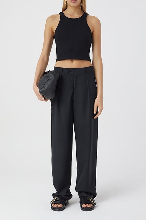 WOMEN CROPPED TANK TOP T-SHIRTS BLACK 3