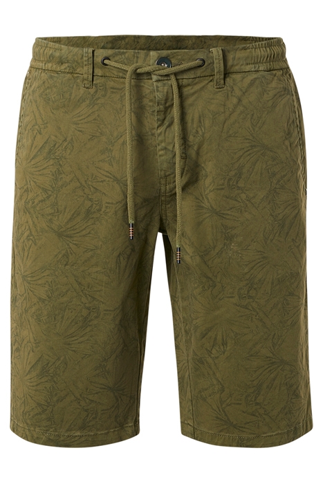 SHORT GARMENT DYED ALLOVER PRINTED STRETCH DUSTY GREEN 1