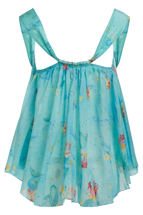 "THE MERMAIDS SONG" PRINT VOILE TOP ACQUA 2