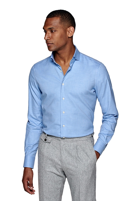 LIGHT BLUE TWILL SLIM FIT SHIRT 1