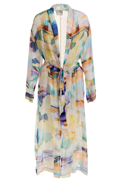 "UP ABOVE THE SKY" PRINT LINEN SILK GAUZE GAWN MORNING 1