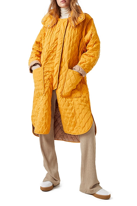 ARIS QUILTED COATS CAMEL/SATSUMA 1