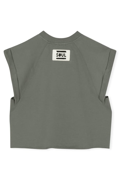 CROPPED SHORTSLEEVE SWEATER GREY GREEN 4