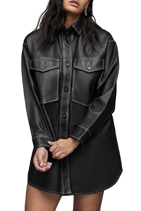 LILY LEATHER DRESS BLACK 1