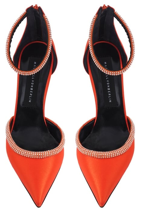 EMBELLISHED ANKLE-STRAP PUMPS FLAME 3