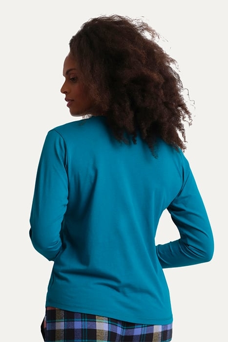 NW TOP TSHIRT LS FEMKE HELLO YOU JET GREEN 3