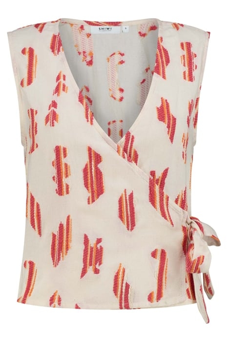 BALI WRAP TOP MADAGASKAR JACQUARD JET STREAM WHITE 6