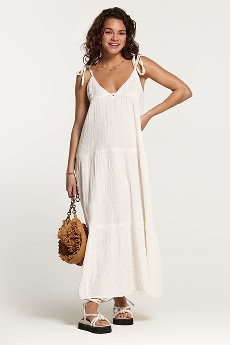 BOGOTA DRESS MOUSSELINE WAFFLE JET STREAM WHITE 4