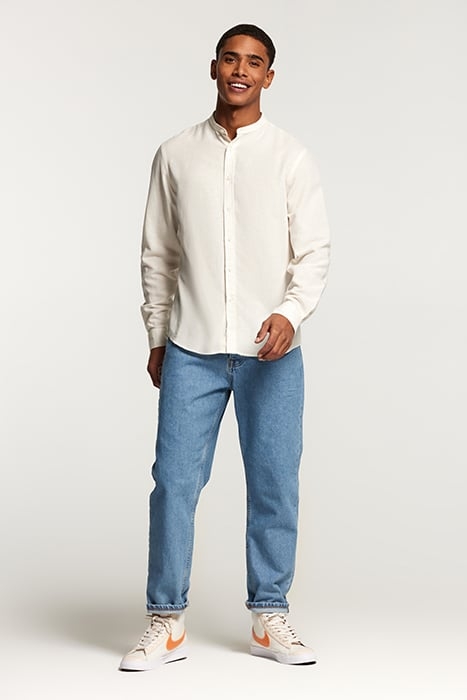 LEON LINEN SHIRT JET STREAM WHITE 5