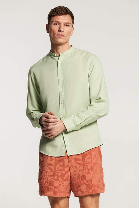 LEON LINEN SHIRT FADED MINT GREEN 2