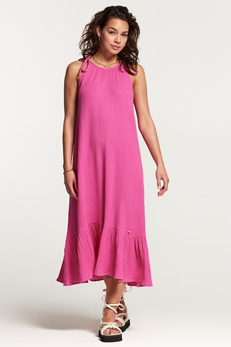 ANTIBES DRESS MOUSSELINE WAFFLE AZALEA PINK 4