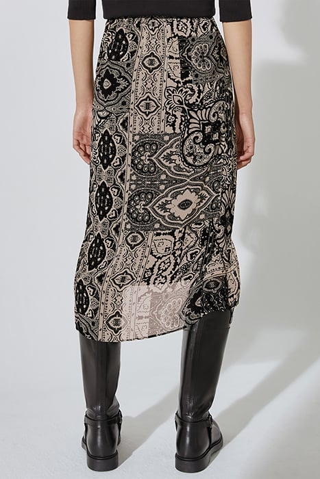 SCARF-PRINT ASYMMETRIC SKIRT WITH VOILE RUFFLE 2