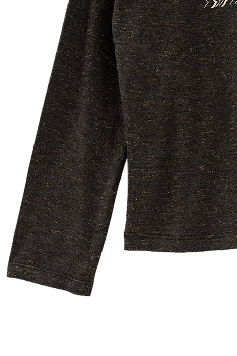 GIRLS’ GREY MARL AND GOLD GLITTER T-SHIRT WITH SLOGAN ANTHRA 5