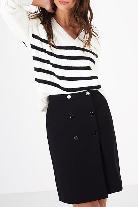 BLACK DOUBLE-BREASTED SHORT SKIRT 5