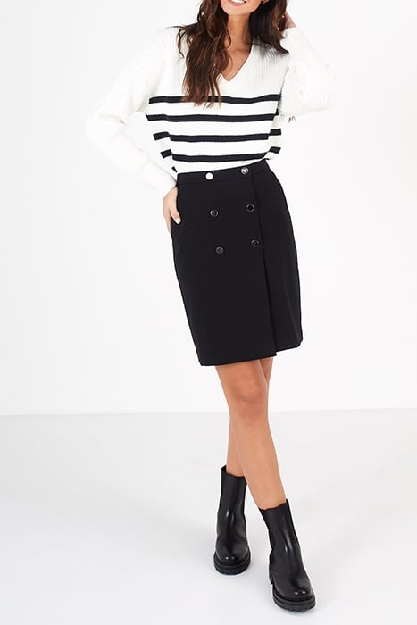 BLACK DOUBLE-BREASTED SHORT SKIRT 4