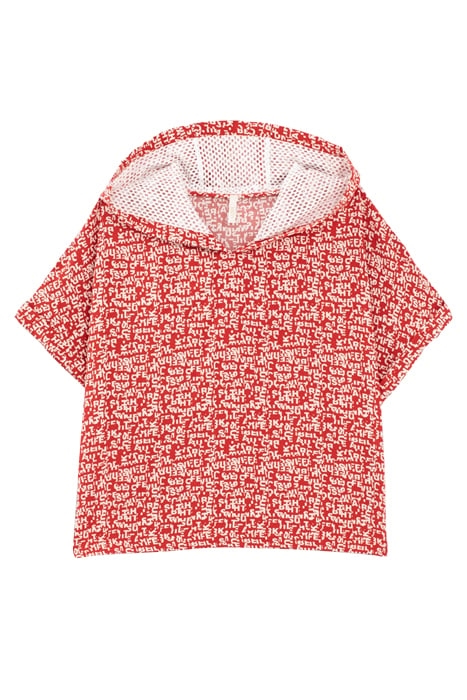 CANDY RED MINI-LETTER PRINT TOP 1